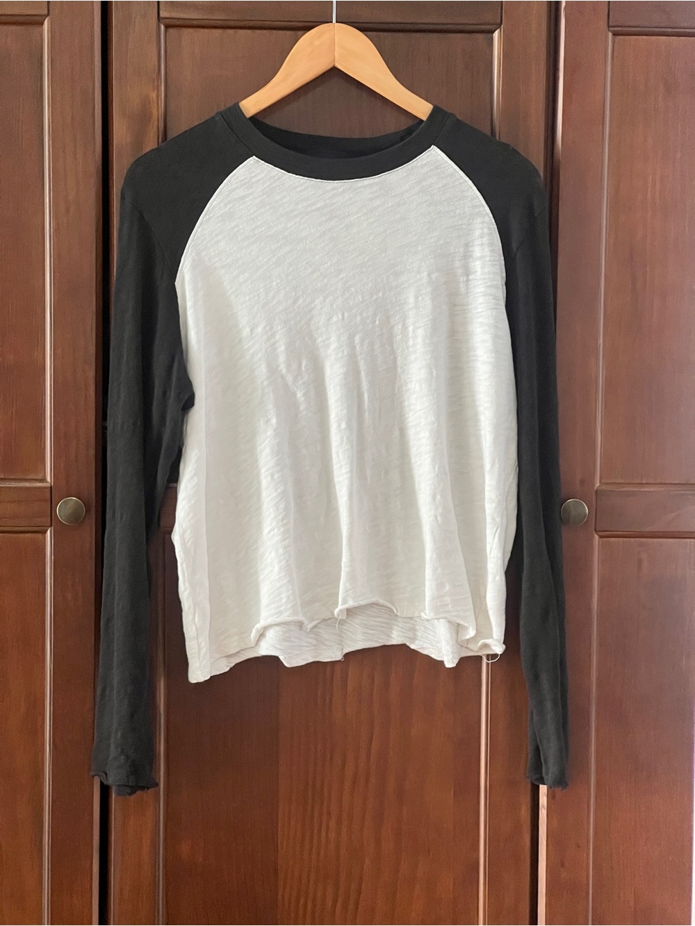 ATM Slub Jersey Raglan Baseball Tee Anthony Thomas Melillo White/Black L